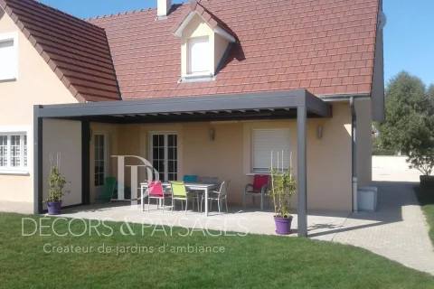 Décors & Paysages - Cours et Terrasse - pergola pour ombrage de terrasse