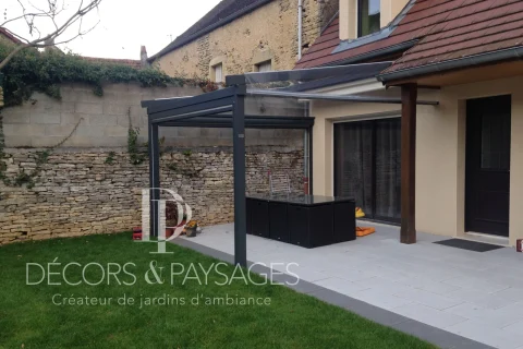 Décors & Paysages - Cours et Terrasse - pergola pour salon de jardin