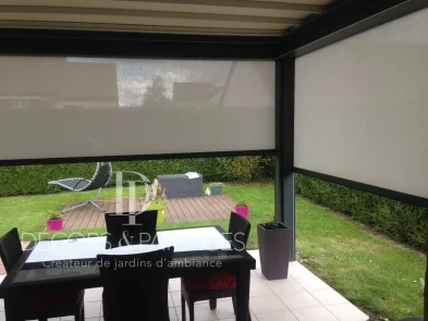 Décors & Paysages - Cours et Terrasse - pergolas avec stores