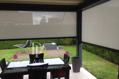 Décors & Paysages - Cours et Terrasse - pergolas avec stores
