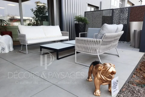Décors & Paysages - Mobilier - canapé d'extérieur blanc