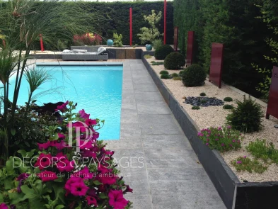 Décors & Paysages - Piscine - piscine avec pelouse
